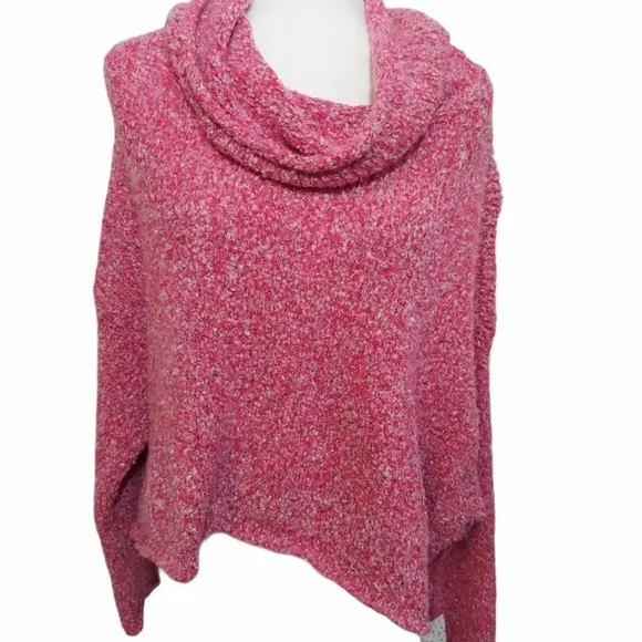 Free People NEW BFF Cowl Neck Sweater Pink Medium