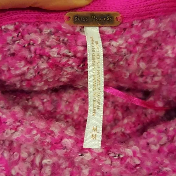 Free People NEW BFF Cowl Neck Sweater Pink Medium