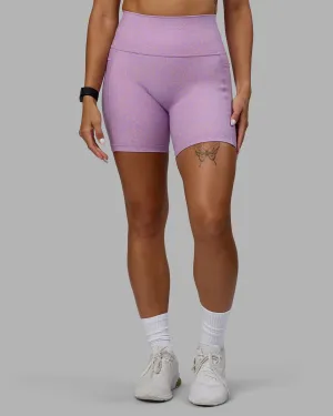 Fusion Mid Short Tights with Pockets - Pale Lilac Vitality Print