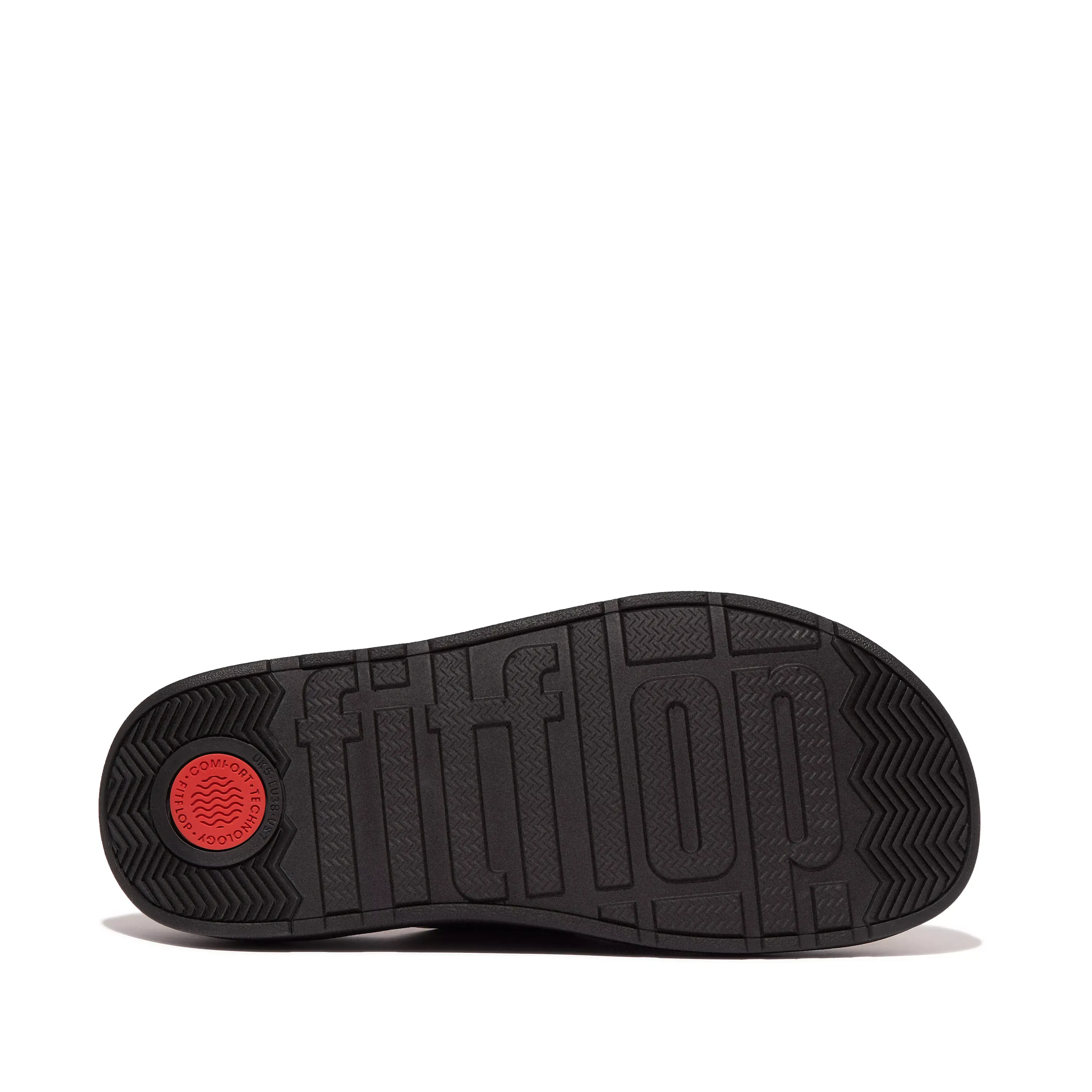 Gen-FF Buckle Two-Bar Leather Slides in Black