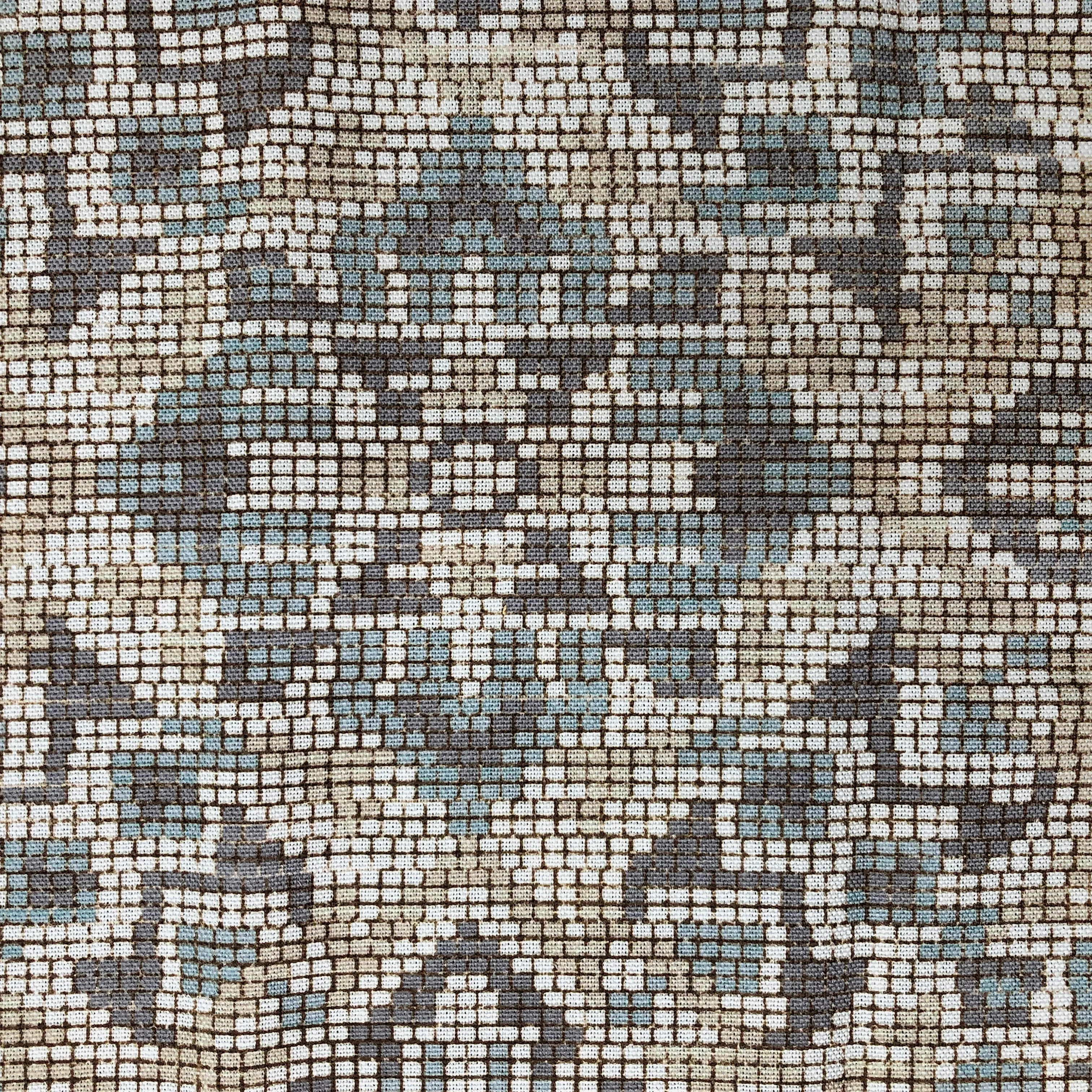 Geometric Digital Pattern Blend Linen Flat Roman Shade