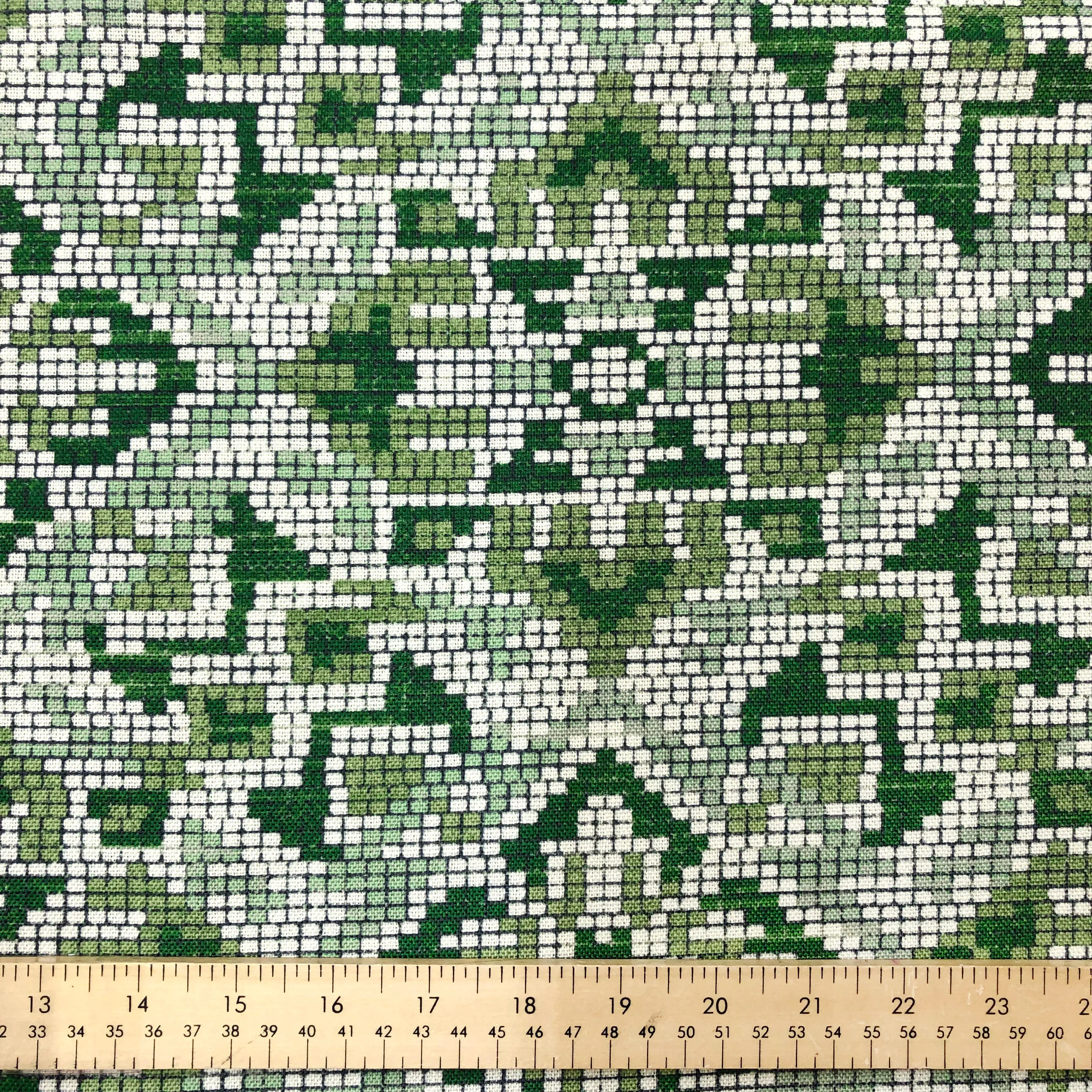 Geometric Digital Pattern Blend Linen Flat Roman Shade