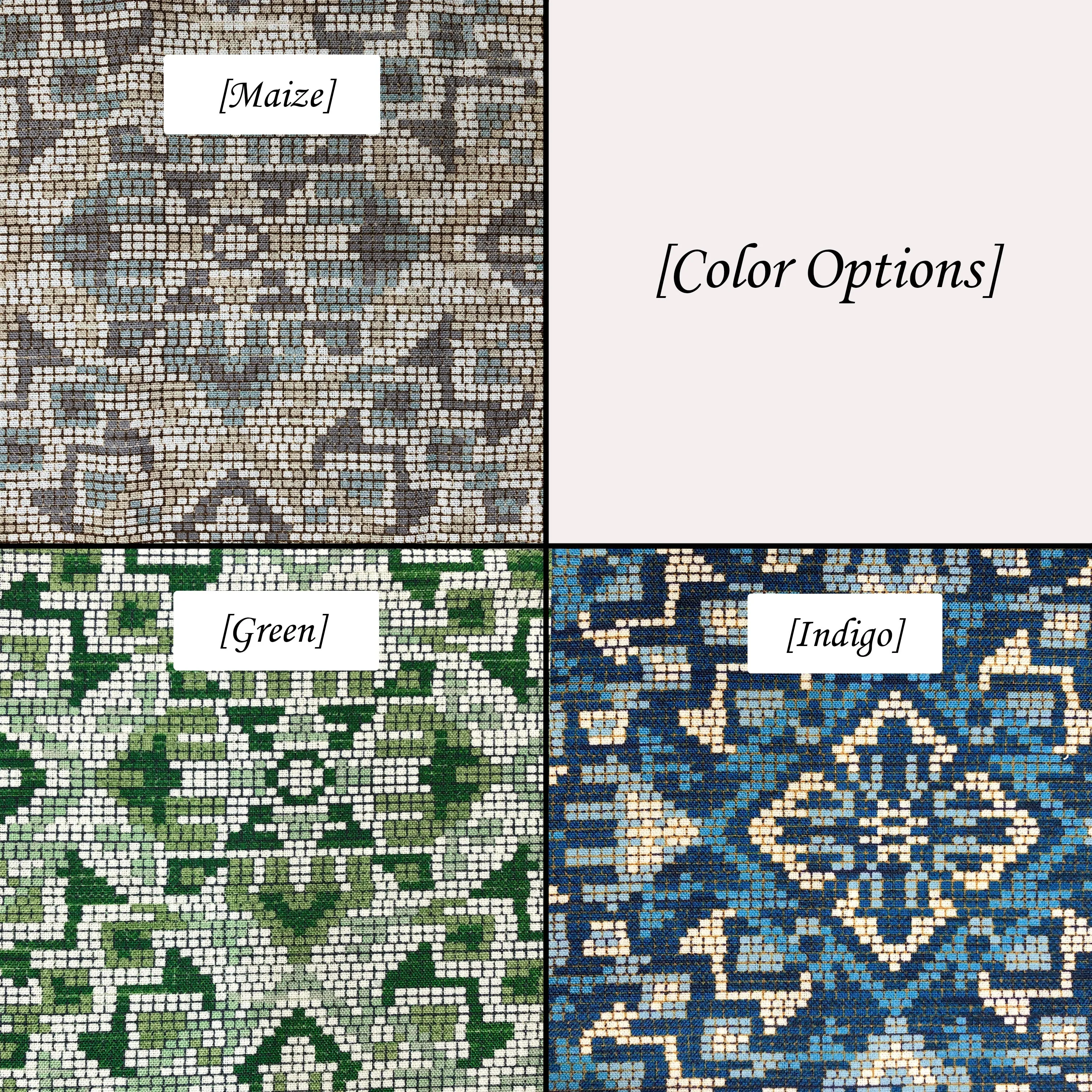 Geometric Digital Pattern Blend Linen Flat Roman Shade