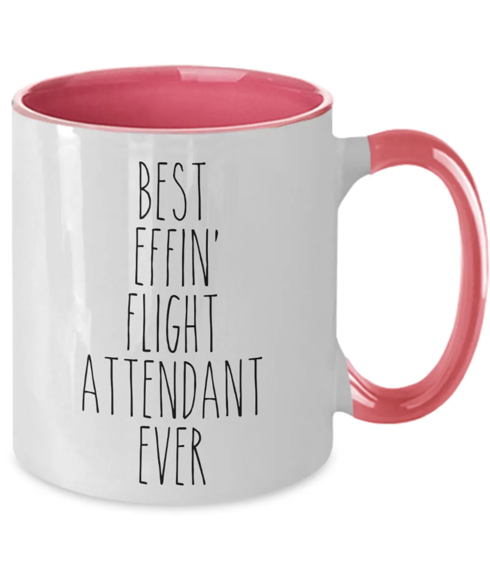 Gift For Flight Attendant Best Effin' Flight Attendant Ever Mug Two-Tone Coffee Cup Funny Coworker Gifts
