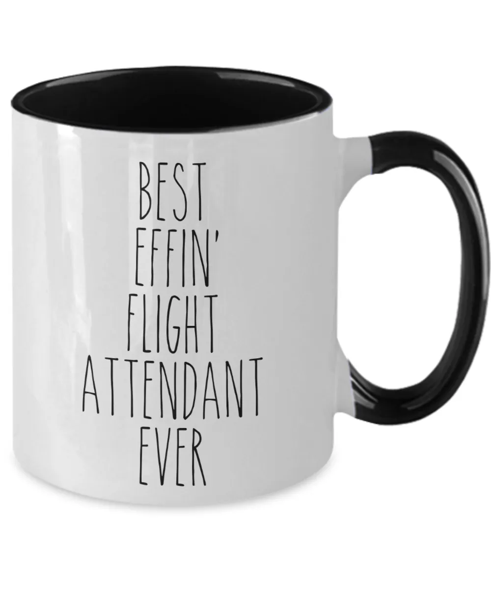 Gift For Flight Attendant Best Effin' Flight Attendant Ever Mug Two-Tone Coffee Cup Funny Coworker Gifts