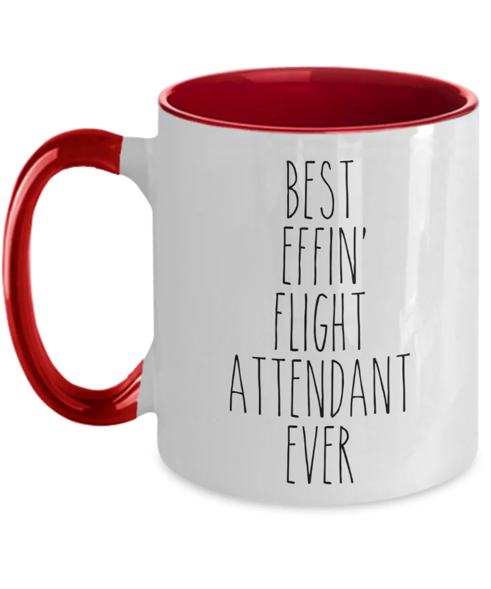 Gift For Flight Attendant Best Effin' Flight Attendant Ever Mug Two-Tone Coffee Cup Funny Coworker Gifts