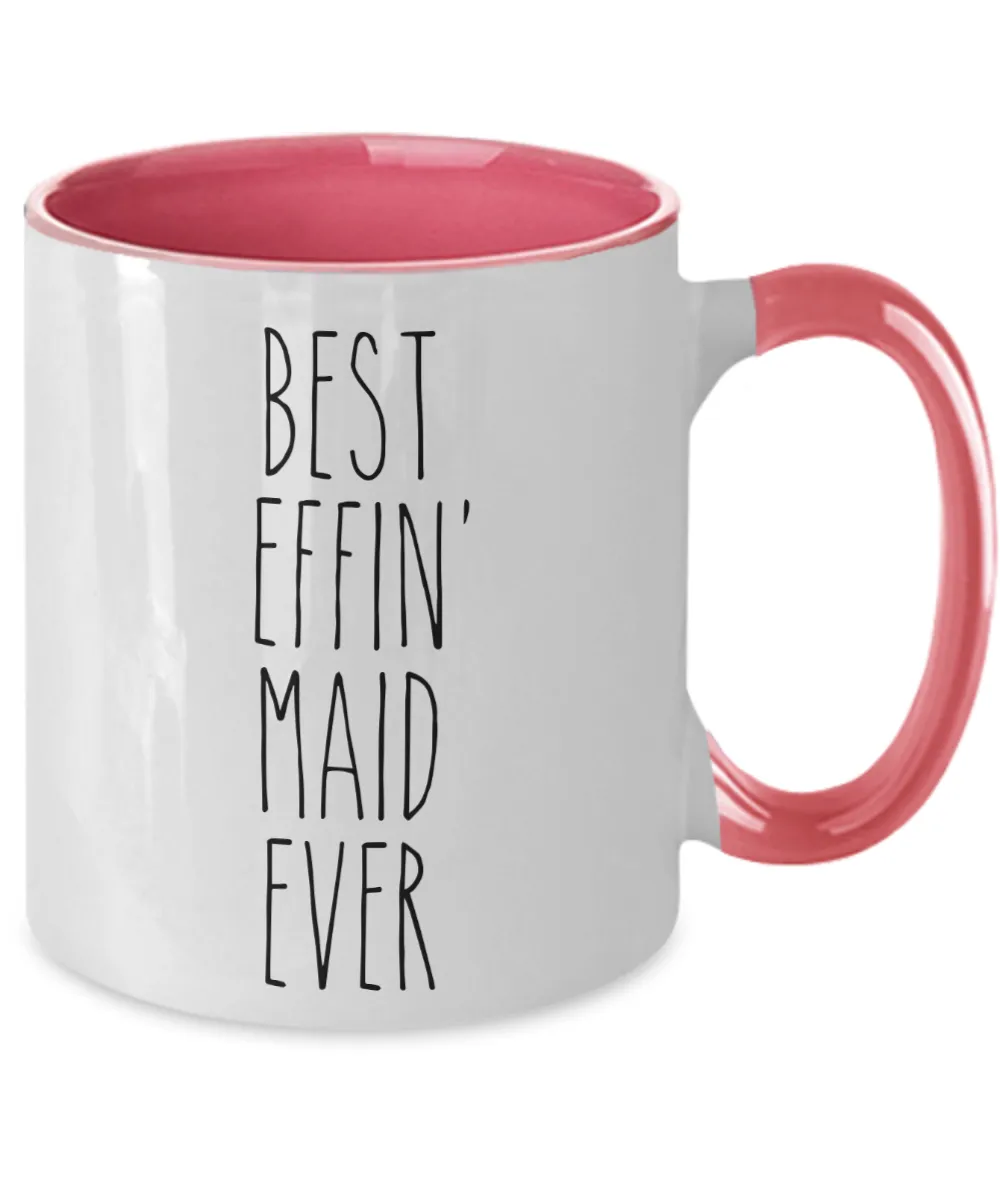 Gift For Maid Best Effin' Maid Ever Mug Two-Tone Coffee Cup Funny Coworker Gifts