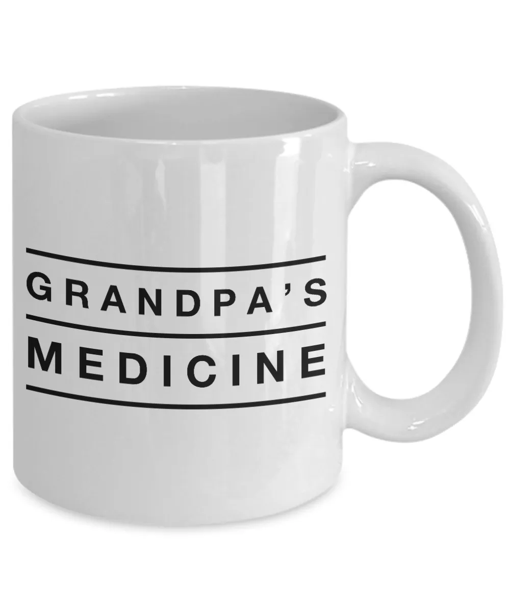 Gifts for Grandpa Coffee Mug - Grandpa's Medicine Funny Ceramic Coffee Cup