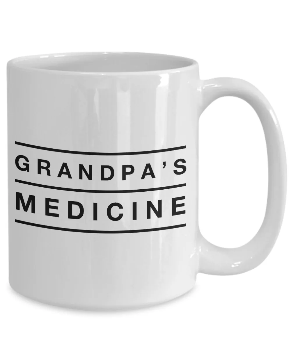 Gifts for Grandpa Coffee Mug - Grandpa's Medicine Funny Ceramic Coffee Cup