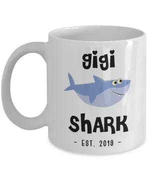 Gigi Shark Mug New Gigi Est 2019 Coffee Cup Do Do Do Expecting Gigis Baby Shower Pregnancy Reveal Announcement Gifts