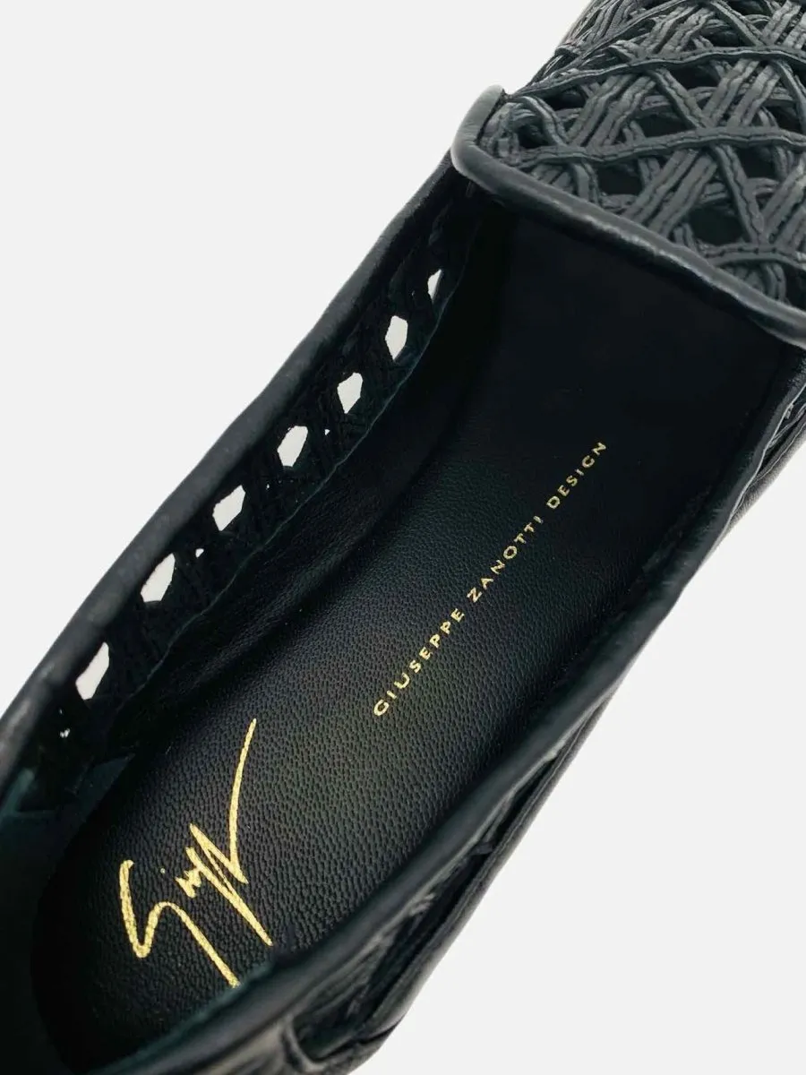 GIUSEPPE ZANOTTI Laser Cut Black & Gold Ballet Flats 41