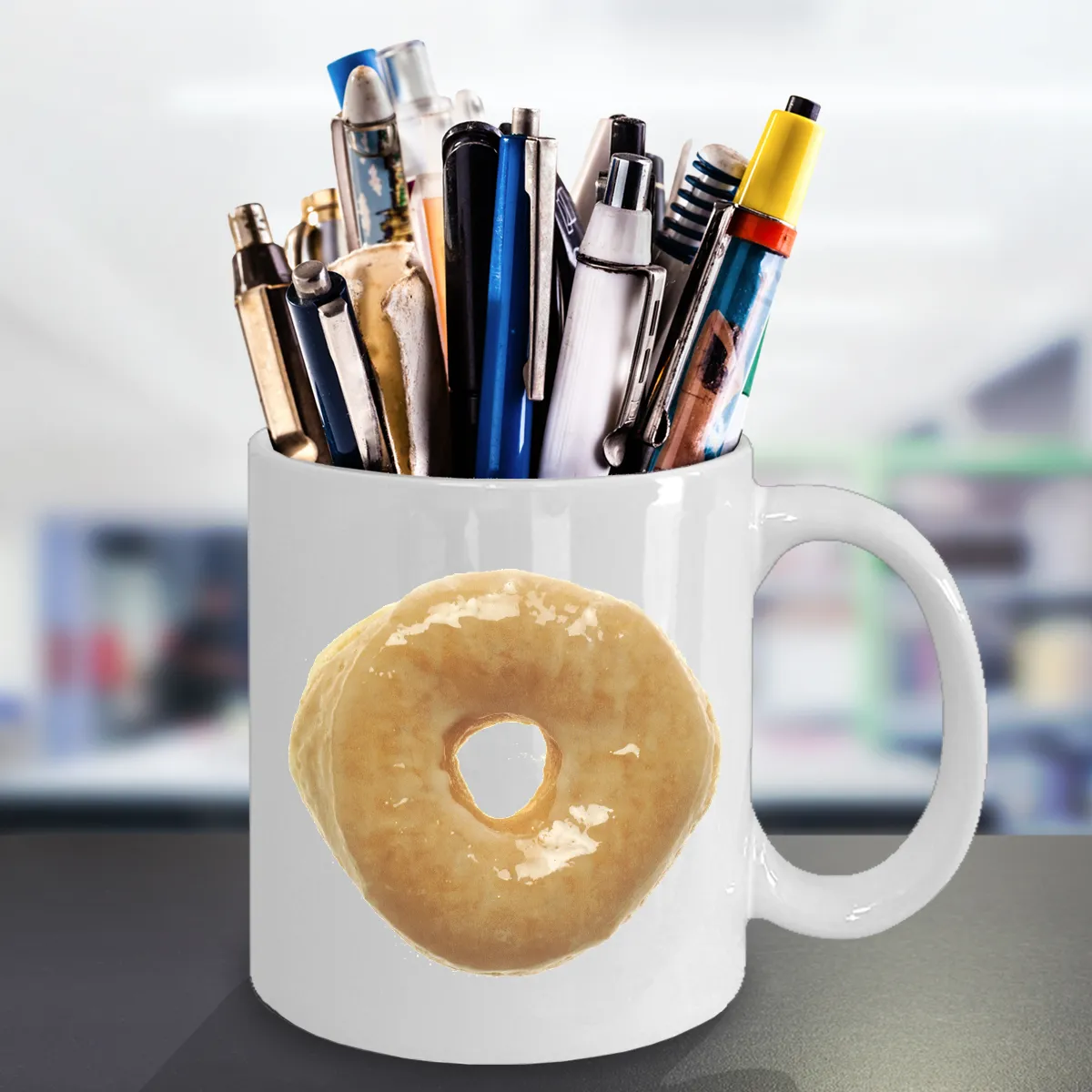 Glazed Donut Minimalist Coffee Mug Ceramic Coffee Cup 11 oz.