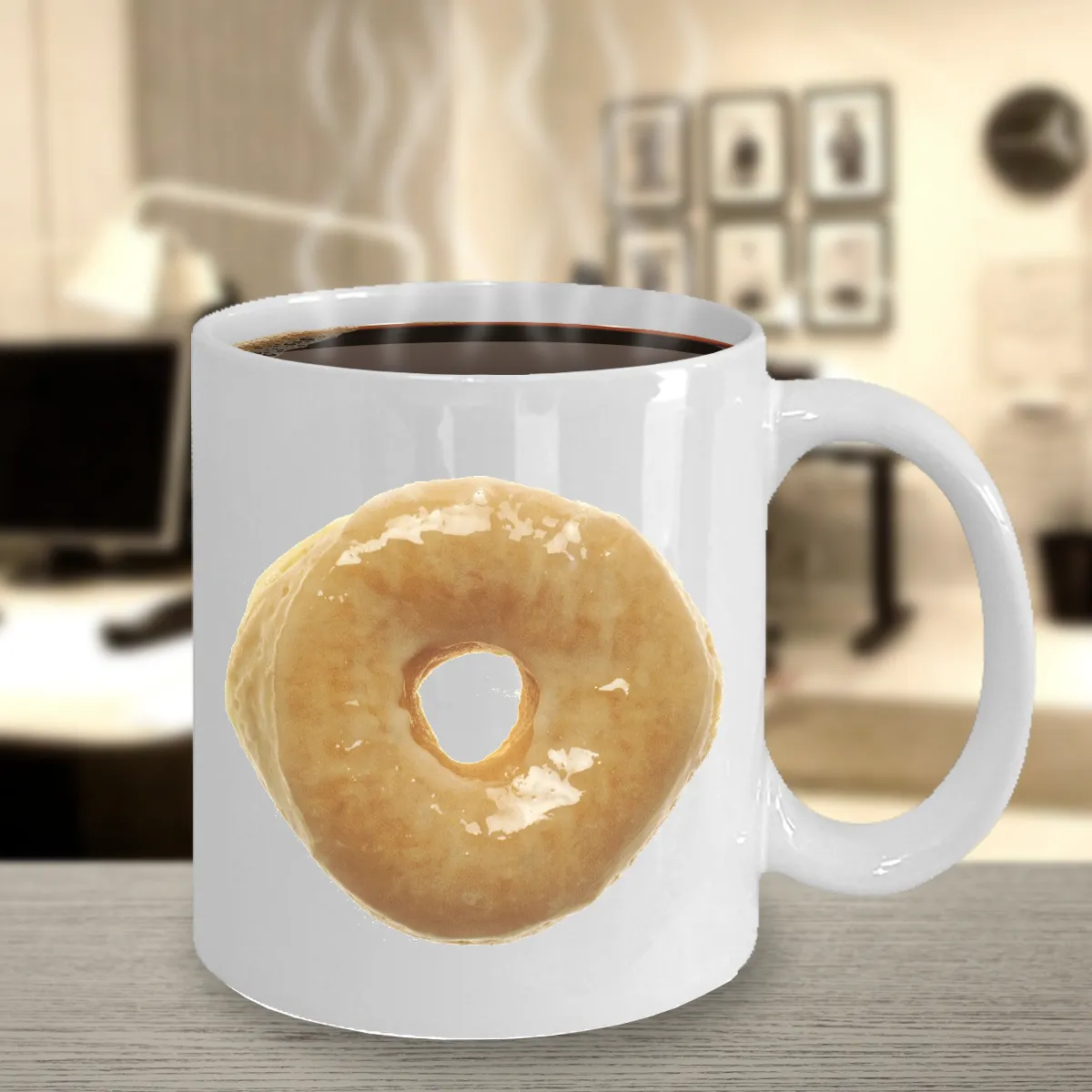 Glazed Donut Minimalist Coffee Mug Ceramic Coffee Cup 11 oz.