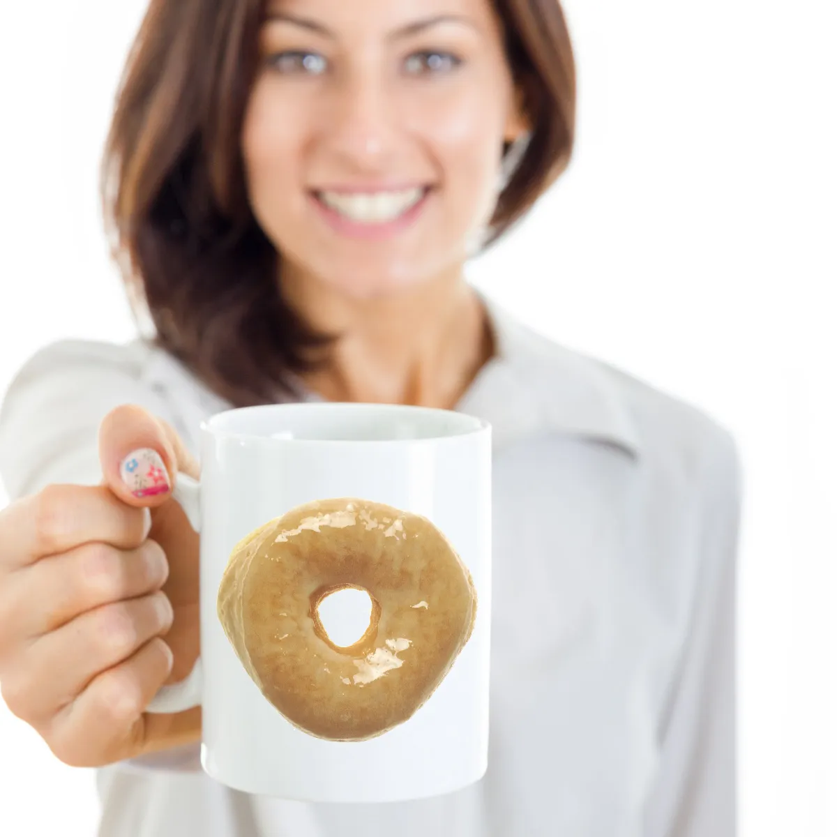 Glazed Donut Minimalist Coffee Mug Ceramic Coffee Cup 11 oz.