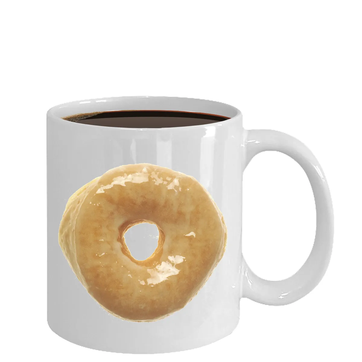 Glazed Donut Minimalist Coffee Mug Ceramic Coffee Cup 11 oz.