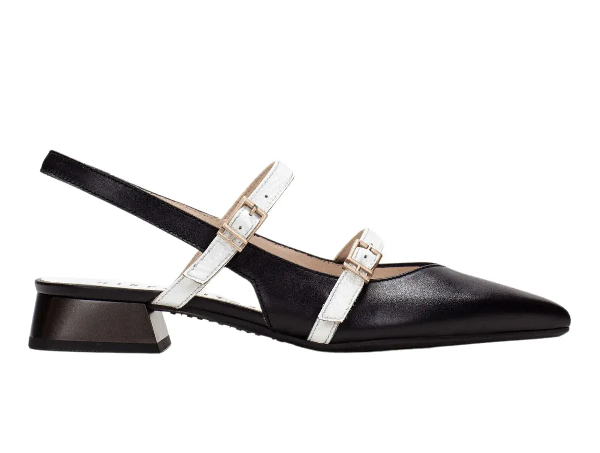 Hispanitas -HV253922 Black & White Slingback Ballerina