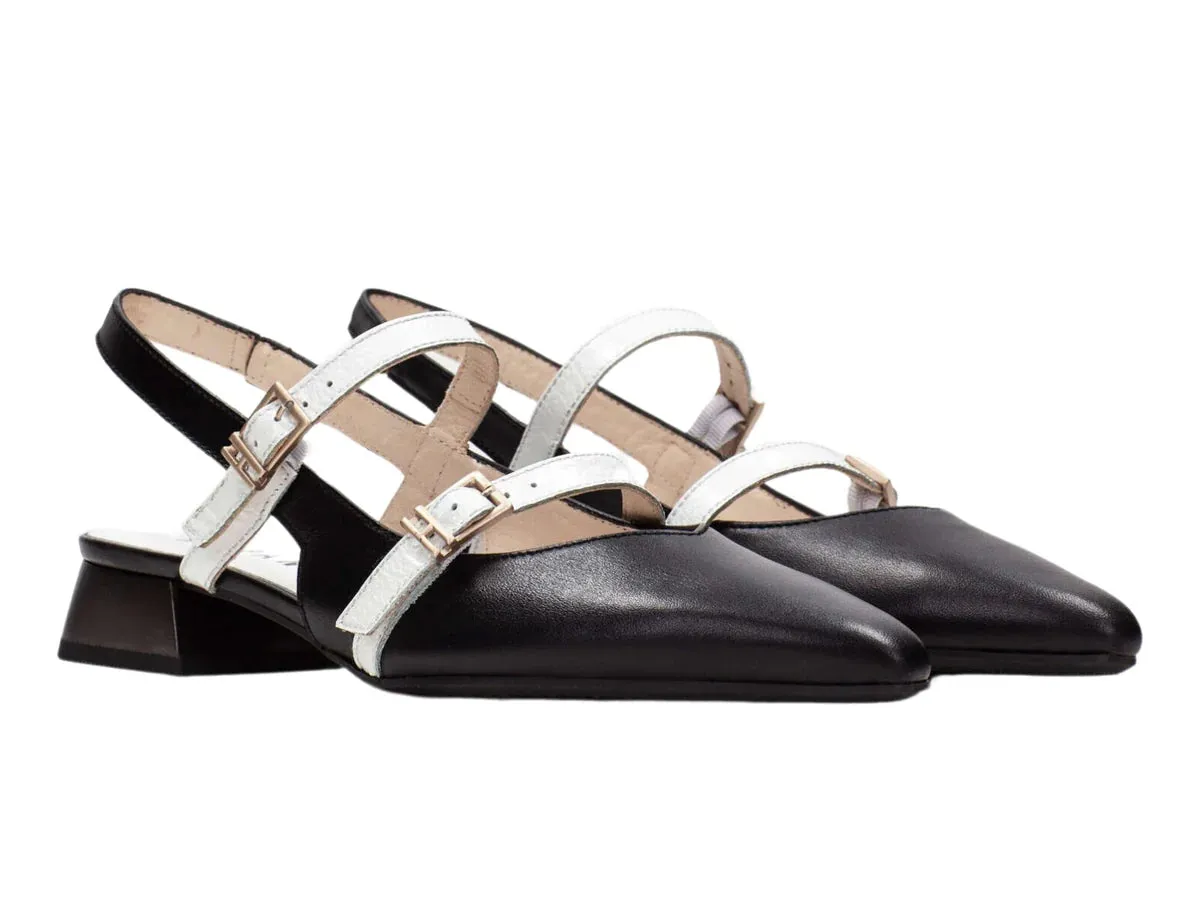 Hispanitas -HV253922 Black & White Slingback Ballerina