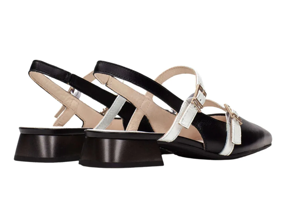 Hispanitas -HV253922 Black & White Slingback Ballerina