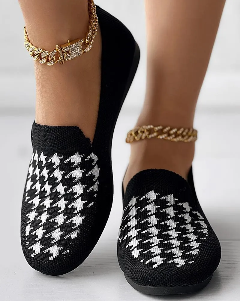 Houndstooth Breathable Casual Loafers