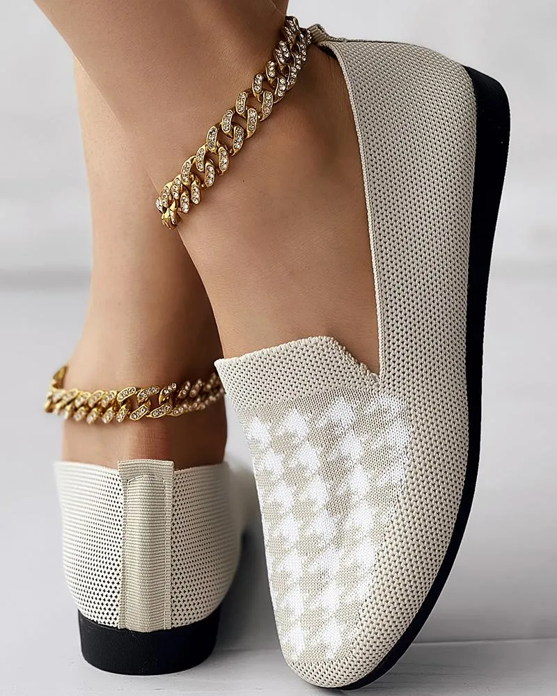 Houndstooth Breathable Casual Loafers