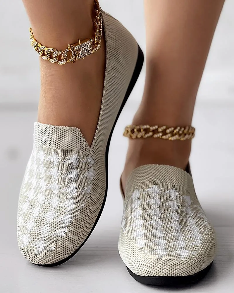Houndstooth Breathable Casual Loafers