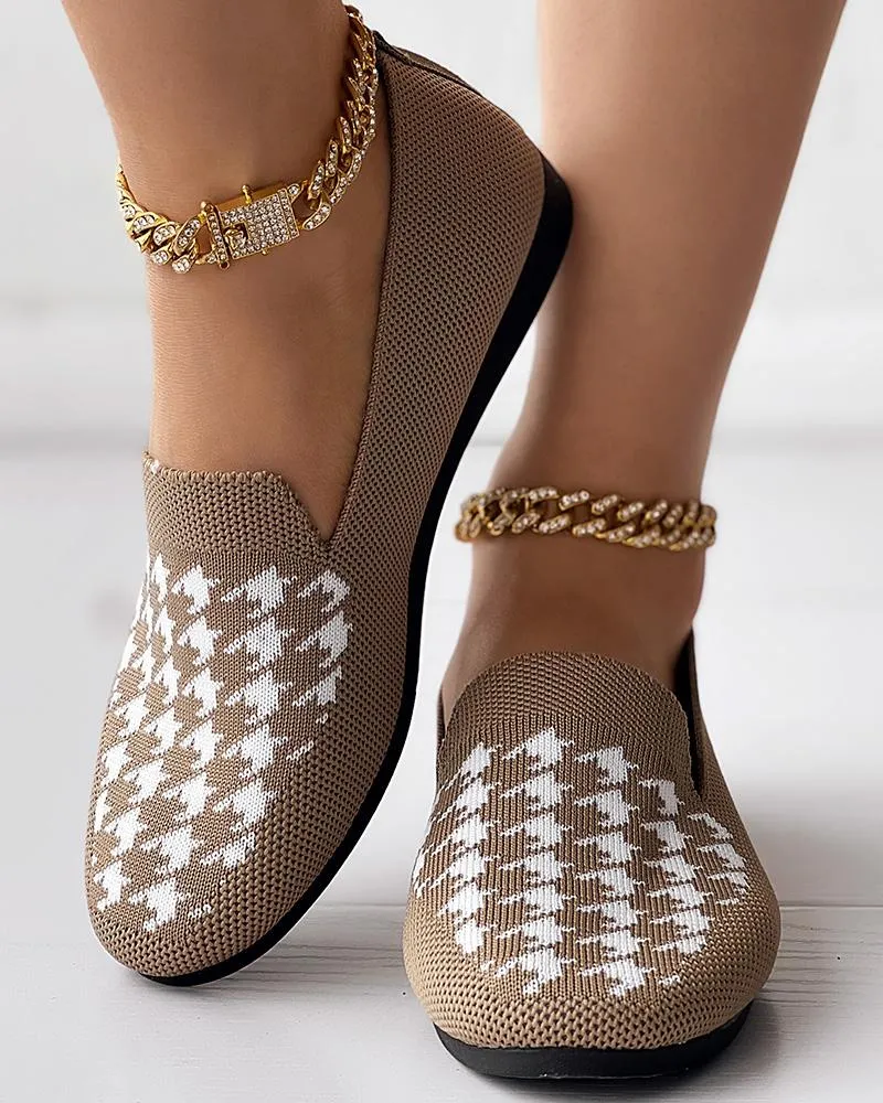 Houndstooth Breathable Casual Loafers