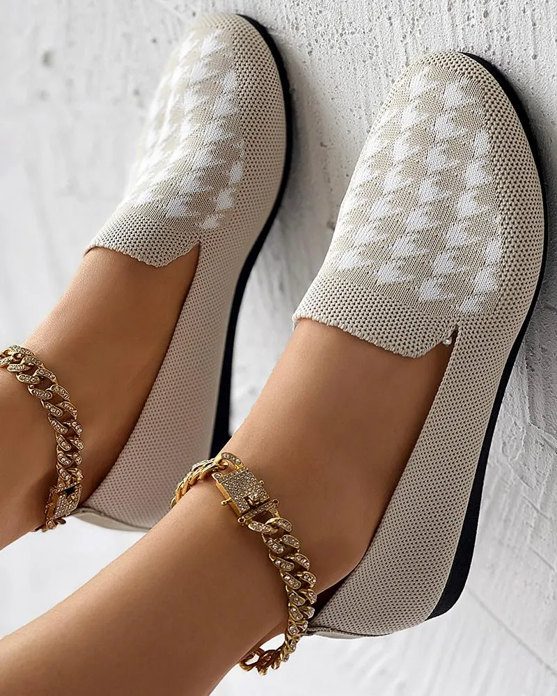 Houndstooth Breathable Casual Loafers