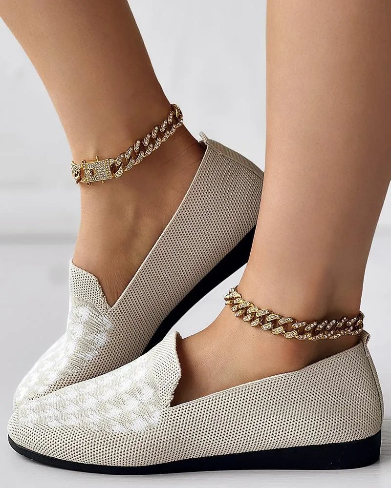 Houndstooth Breathable Casual Loafers