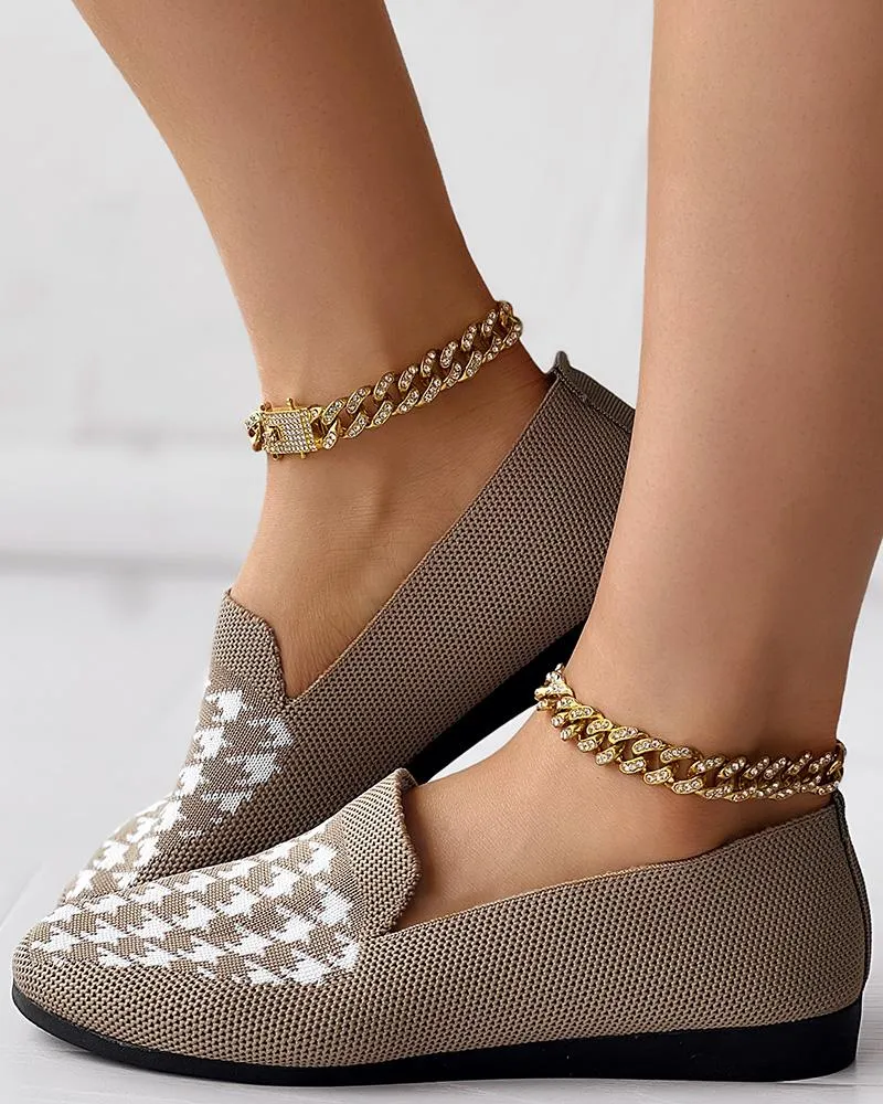 Houndstooth Breathable Casual Loafers