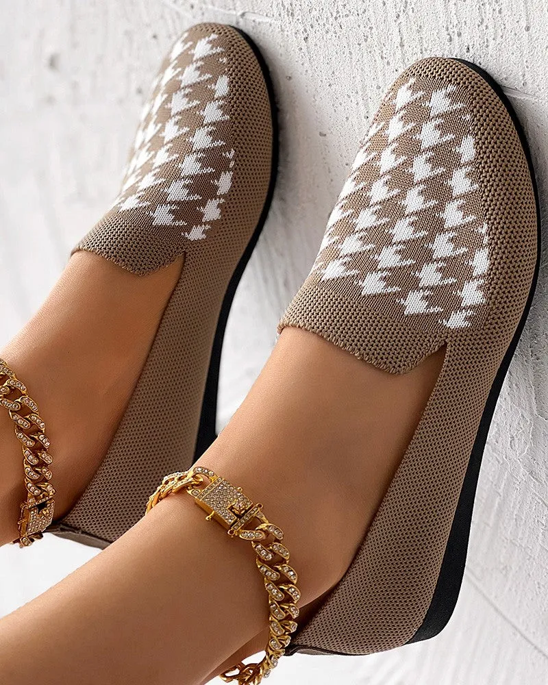 Houndstooth Breathable Casual Loafers