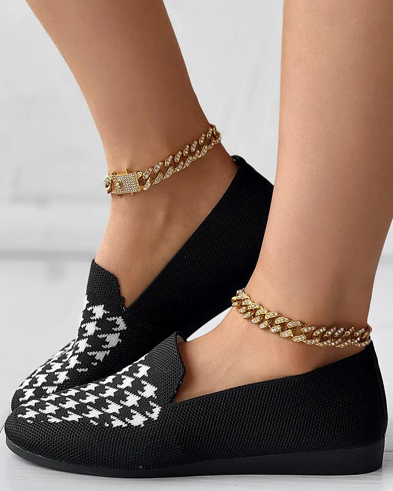 Houndstooth Breathable Casual Loafers