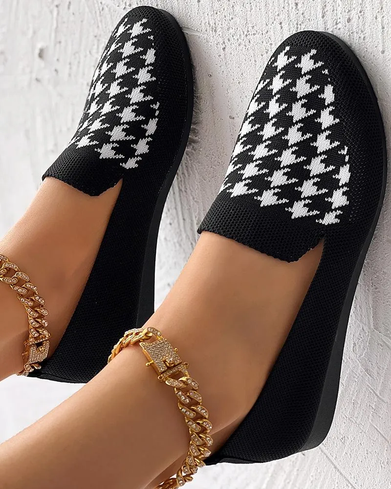 Houndstooth Breathable Casual Loafers