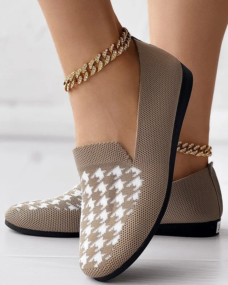 Houndstooth Breathable Casual Loafers