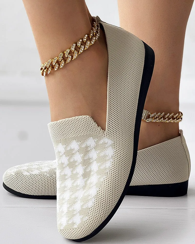 Houndstooth Breathable Casual Loafers