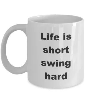 I'd Rather Be Golfing Mug Life is Short Swing Hard Golf Coffee Cup Gift for a Golfer
