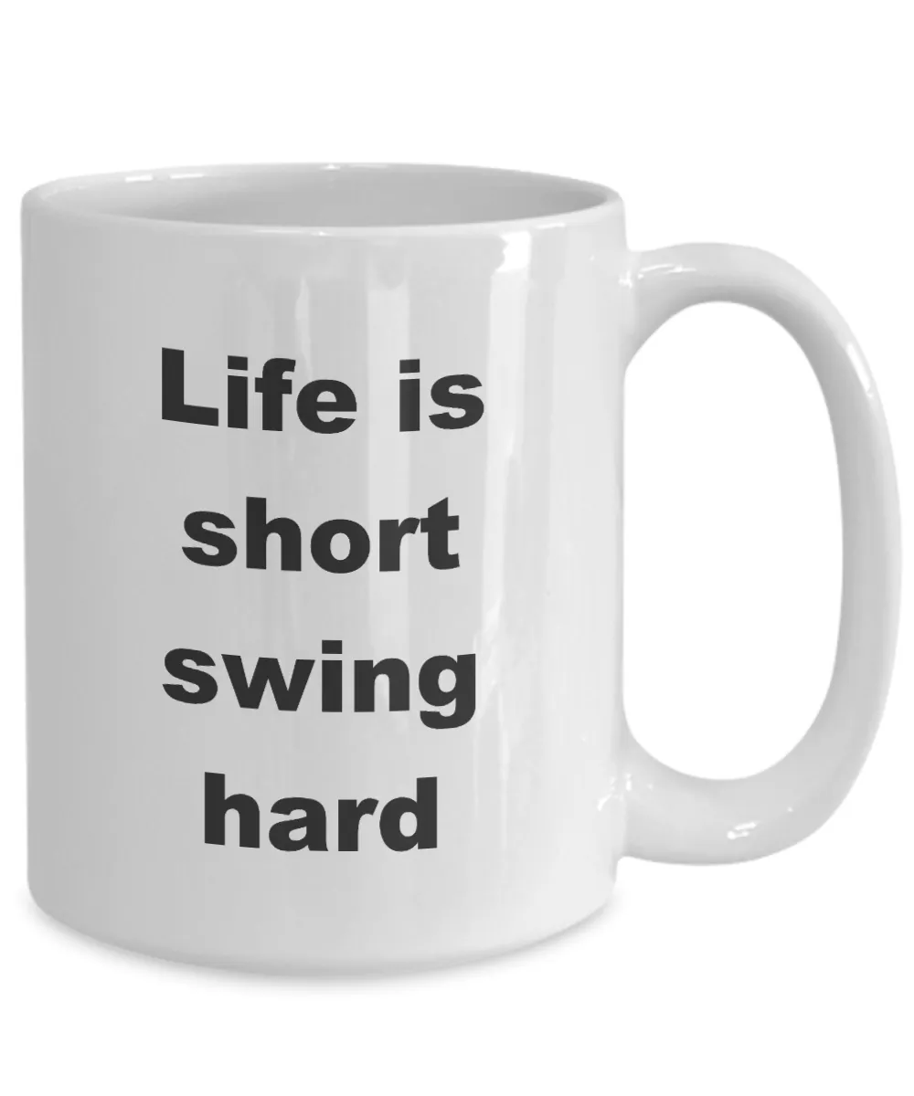 I'd Rather Be Golfing Mug Life is Short Swing Hard Golf Coffee Cup Gift for a Golfer