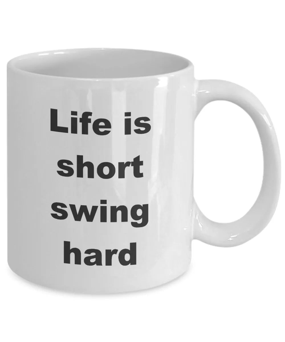 I'd Rather Be Golfing Mug Life is Short Swing Hard Golf Coffee Cup Gift for a Golfer