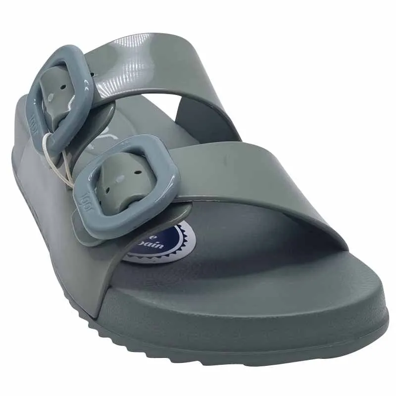 Igor Womens Green Large Buckle Mule Sandal - S10334