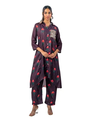 India Circus by Krsnaa Mehata Maroon Mosaic Co-Ord Set for Women Stylish Kurta Set Ethnic Printed Co-Ord Set