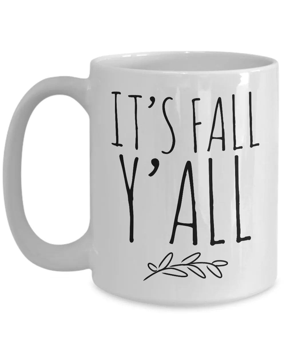 It's Fall Y'all Mug Ceramic Hello Fall Coffee Cup