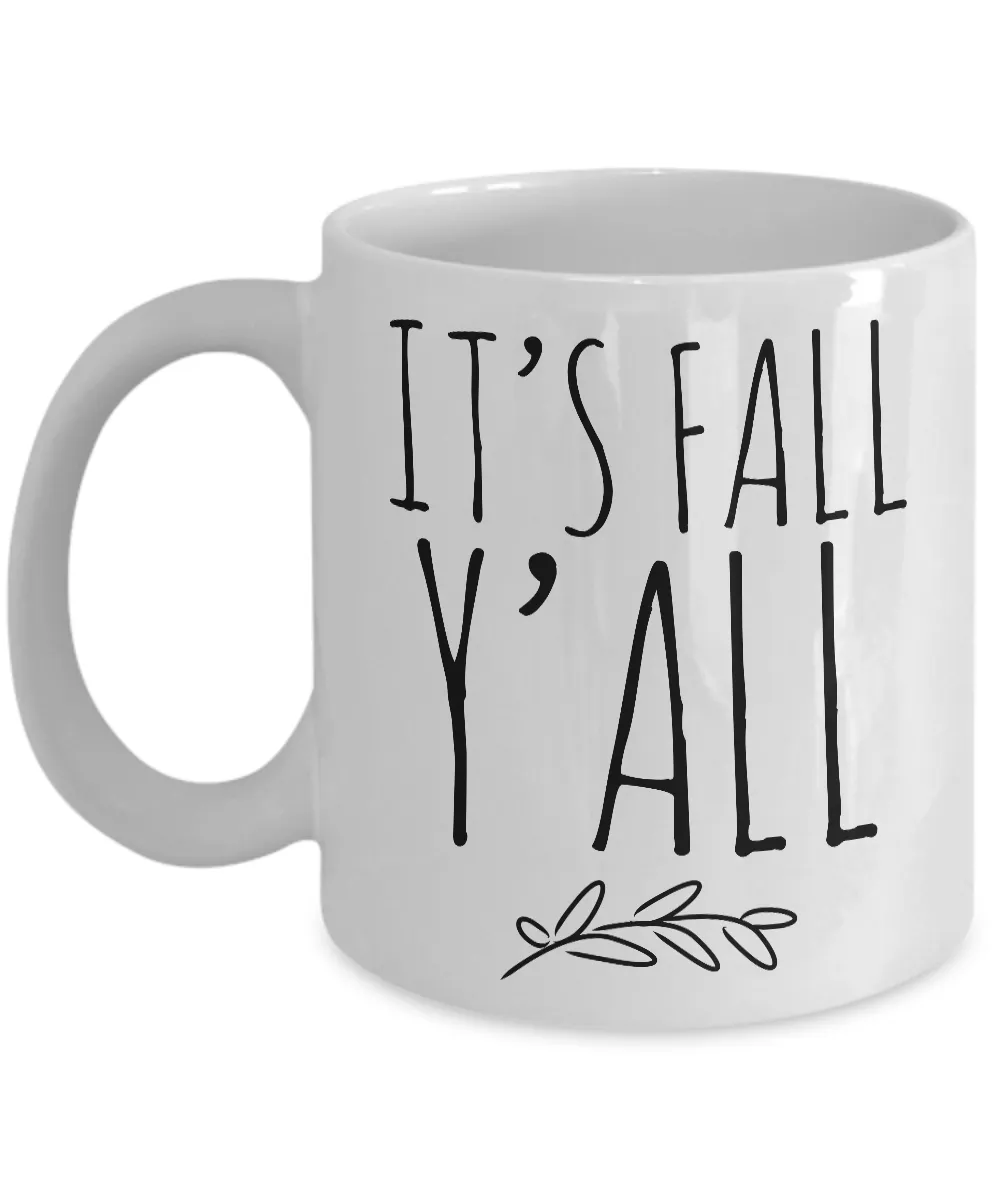 It's Fall Y'all Mug Ceramic Hello Fall Coffee Cup