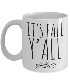 It's Fall Y'all Mug Ceramic Hello Fall Coffee Cup