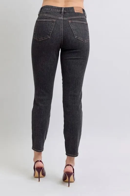 Judy Blue Full Size Midi Rise Tummy Control Slim Jeans Plus Size