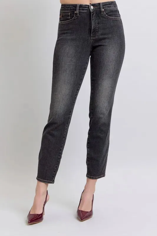 Judy Blue Full Size Midi Rise Tummy Control Slim Jeans Plus Size