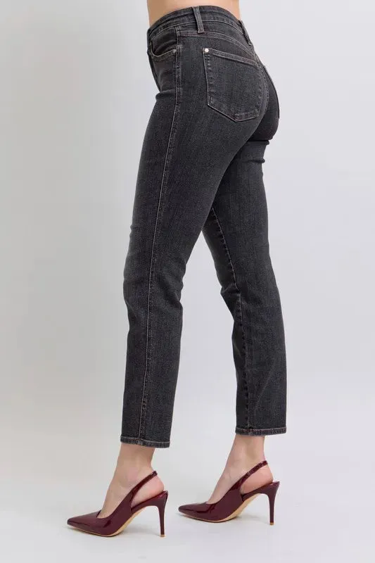 Judy Blue Full Size Midi Rise Tummy Control Slim Jeans Plus Size