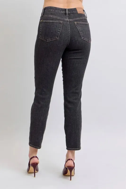 Judy Blue Full Size Midi Rise Tummy Control Slim Jeans Plus Size