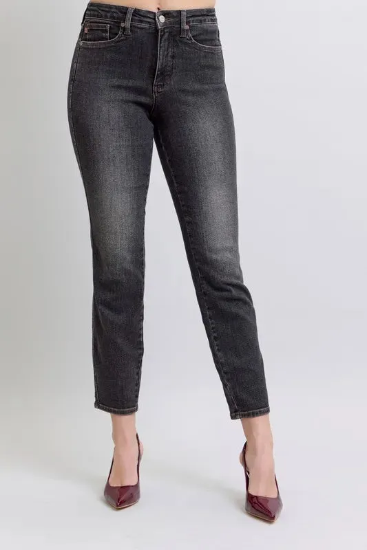 Judy Blue Full Size Midi Rise Tummy Control Slim Jeans Plus Size