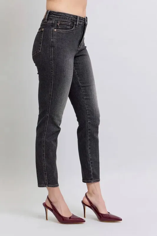 Judy Blue Full Size Midi Rise Tummy Control Slim Jeans Plus Size