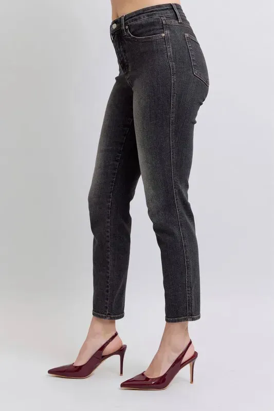 Judy Blue Full Size Midi Rise Tummy Control Slim Jeans Plus Size