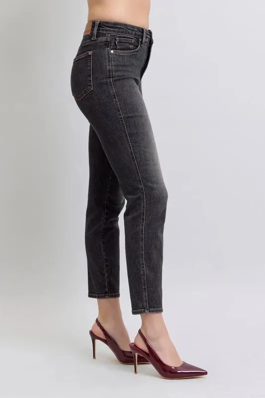 Judy Blue Full Size Midi Rise Tummy Control Slim Jeans Plus Size